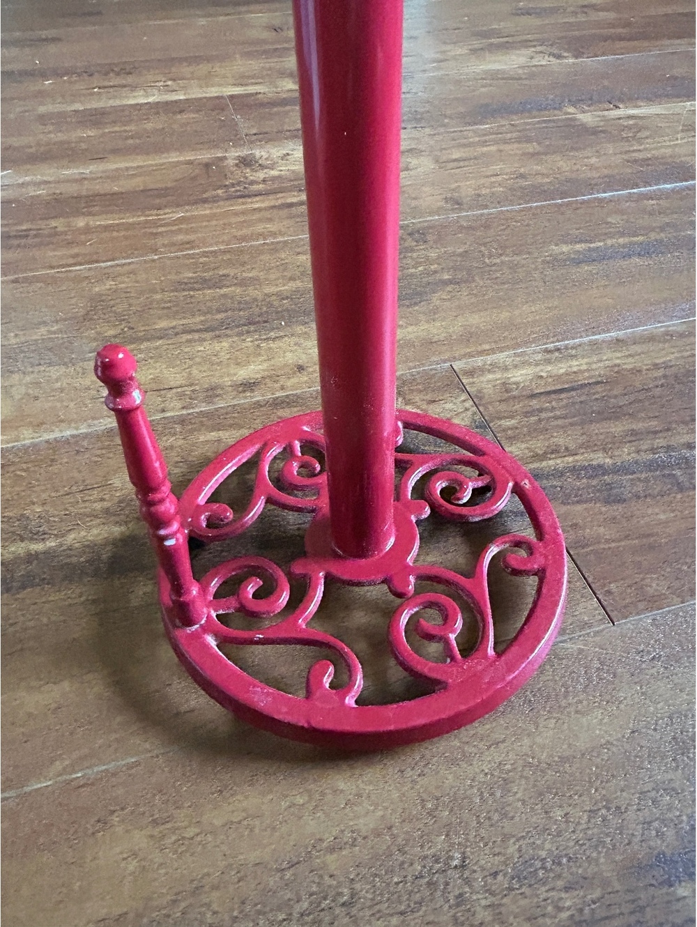 Red Cast Iron Rooster Paper Towel Holder